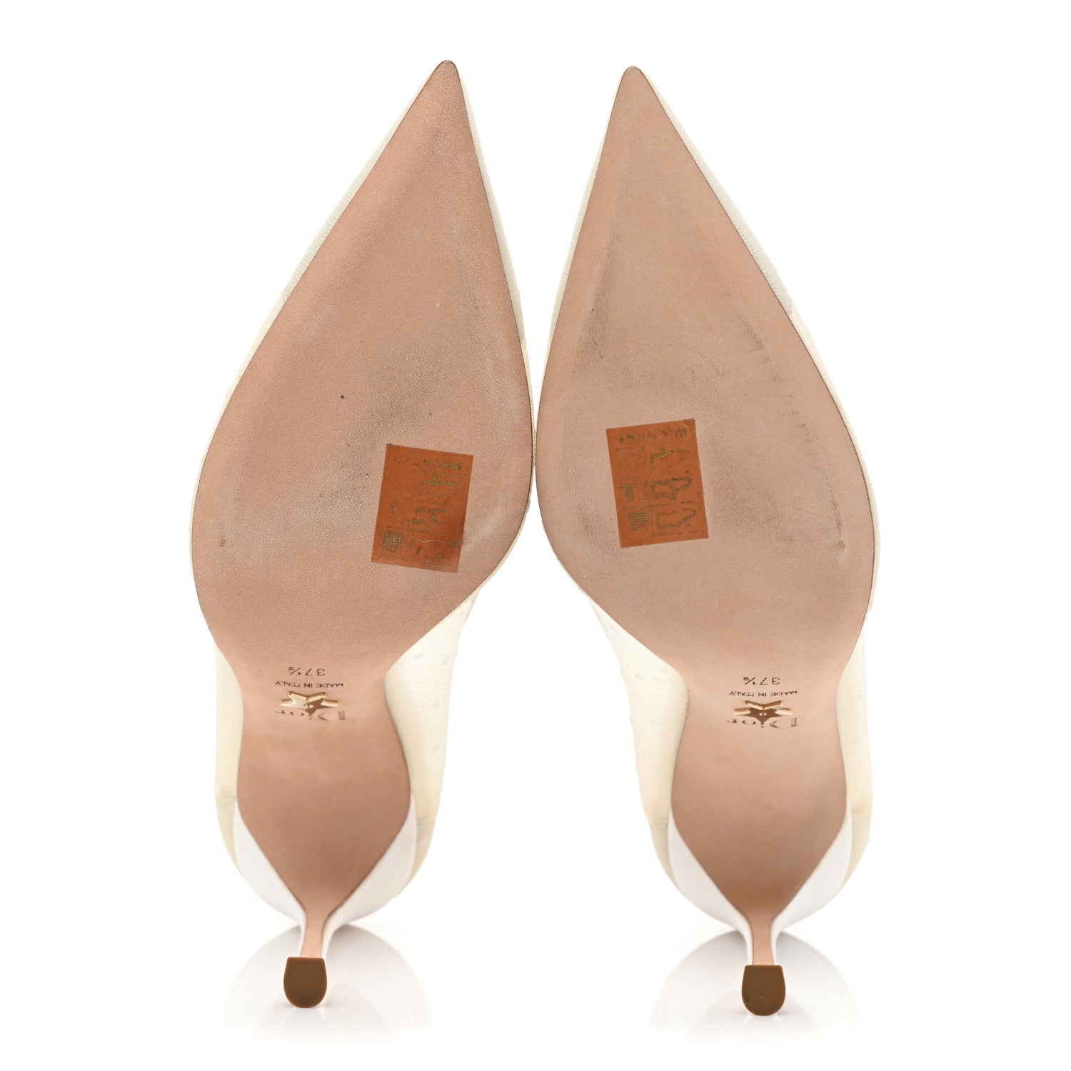 Christian Dior Mesh Plumetis D-Moi Pumps 37.5 White 6 of 11