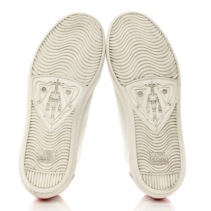 Gucci Calfskin Interlocking G Perforated Womens Ace Sneakers 37 White Wild Rose 5 of 12