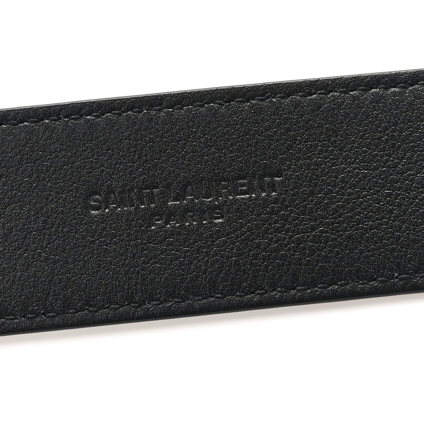 Grained Calfskin Monogram Cassandre Square Buckle Belt 80 32 Black