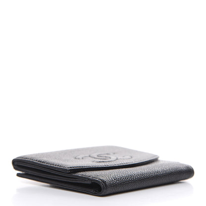 Chanel Caviar Timeless CC Compact French Wallet Black 4 of 10