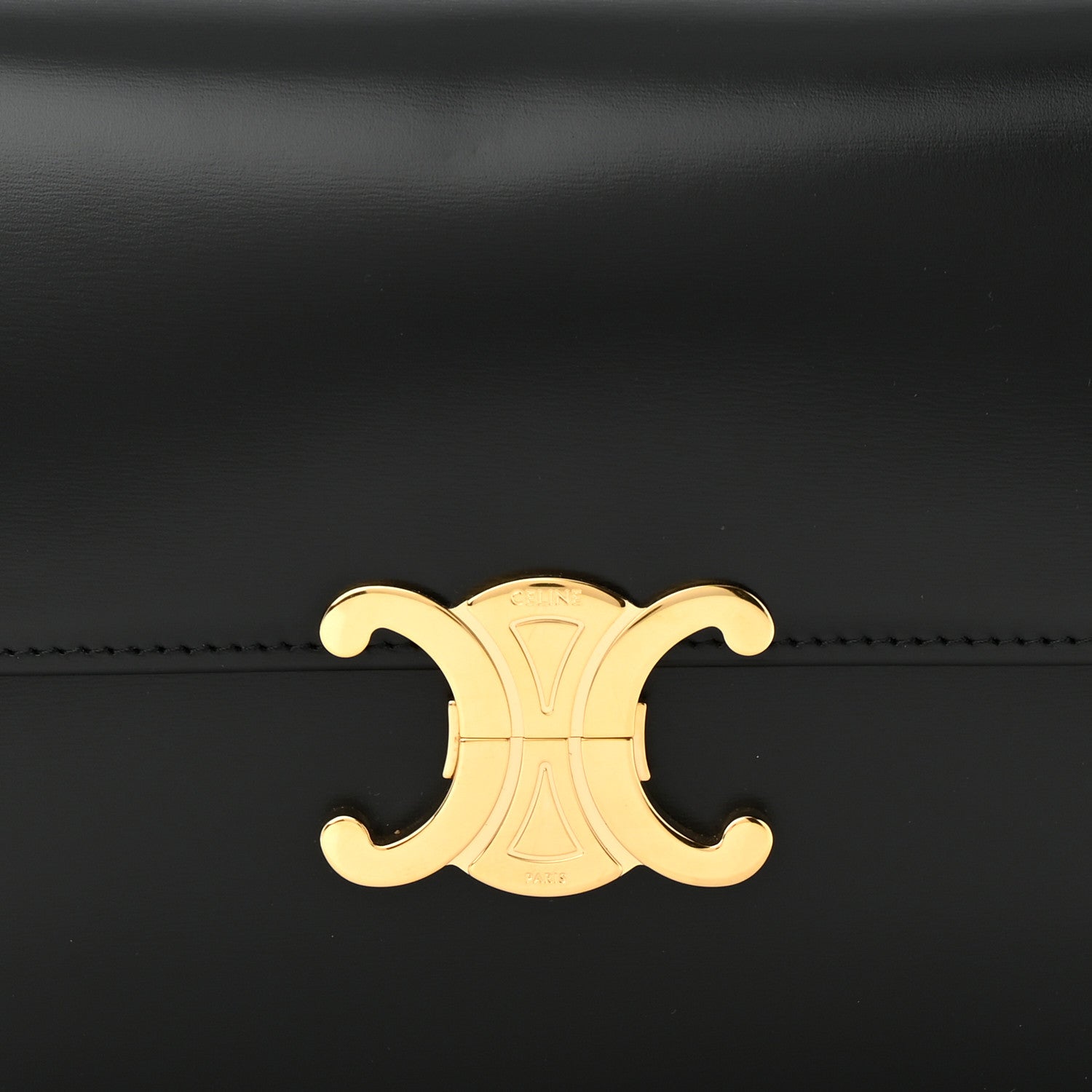 Celine Shiny Calfskin Medium Triomphe Black 9 of 11