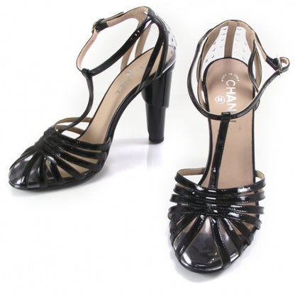 Chanel Patent T-Strap Heels 39 1 of 7