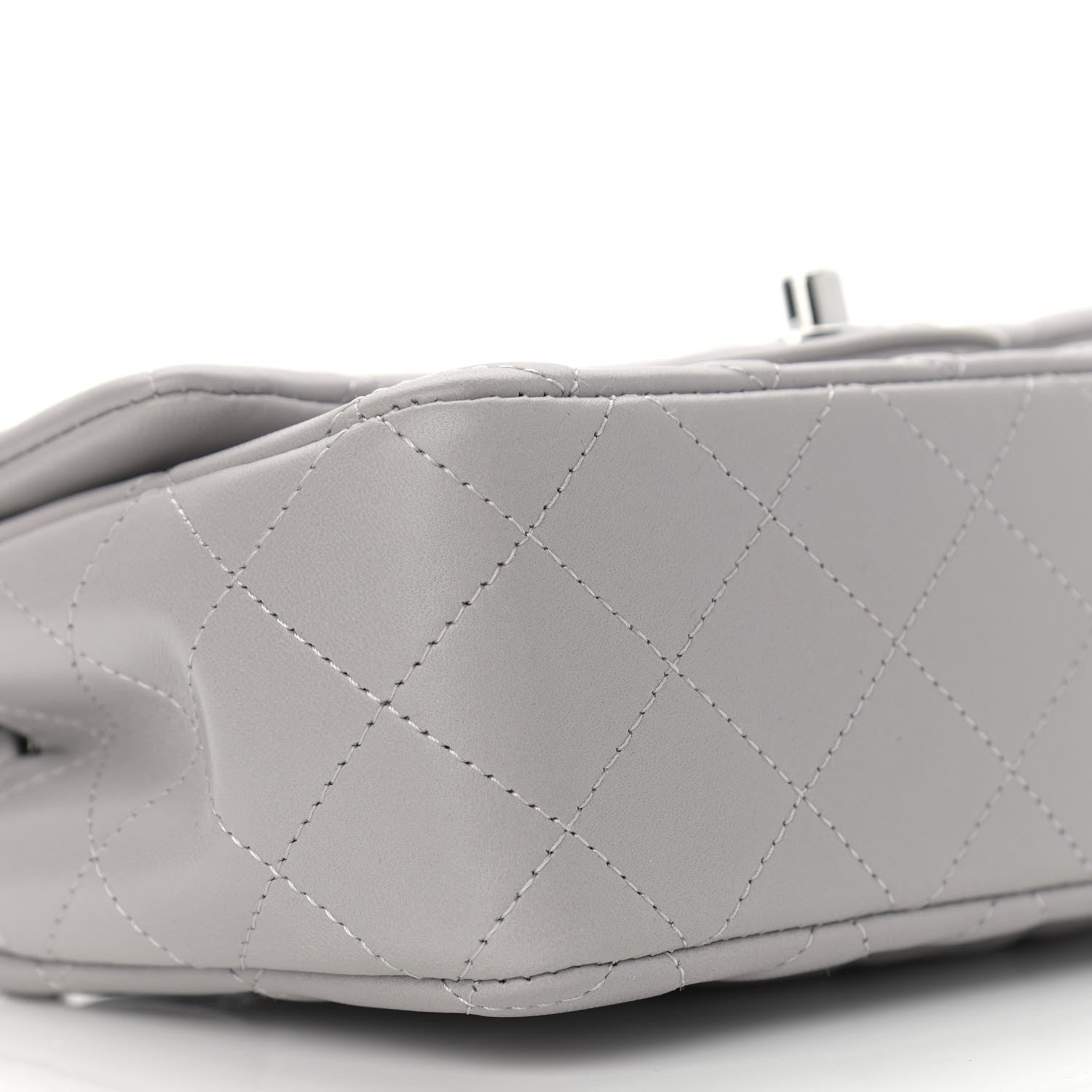 Chanel Lambskin Quilted Mini Rectangular Flap Grey 8 of 12