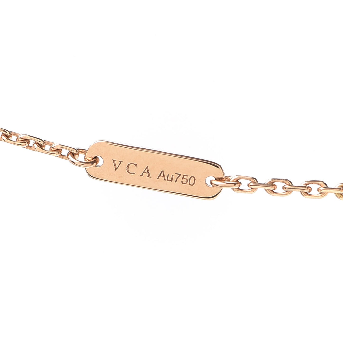 18K Rose Gold Diamond Bulls Eye Vintage Alhambra Pendant Necklace