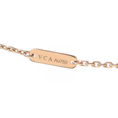 Van Cleef & Arpels 18K Rose Gold Diamond Bulls Eye Vintage Alhambra Pendant Necklace 6 of 8