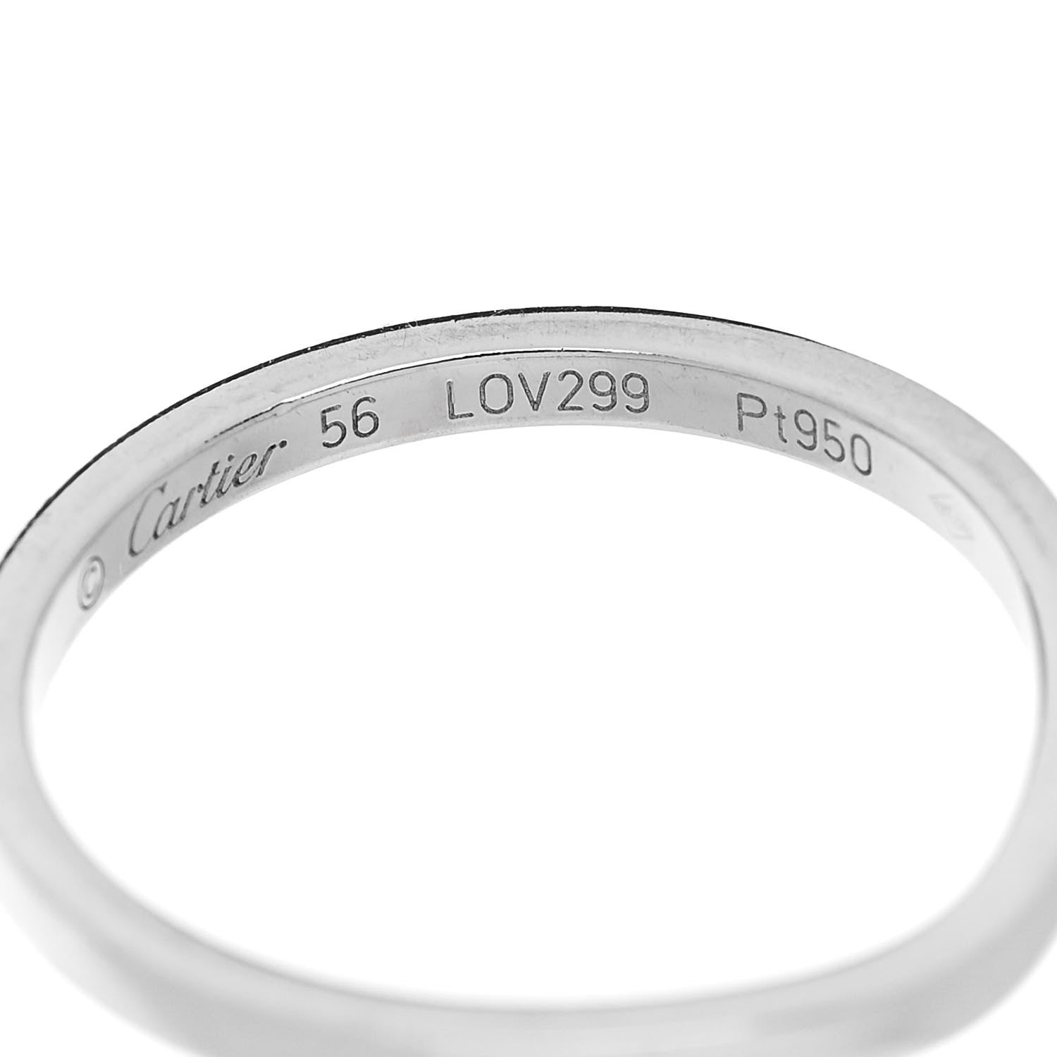 Cartier Platinum 2mm Ballerine Curved Wedding Band Ring 56 7.5 5 of 5