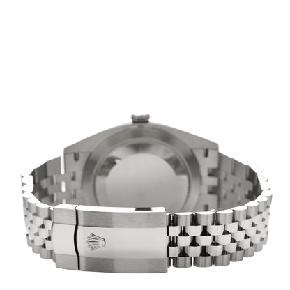 Rolex Stainless Steel 18K White Gold 41mm Oyster Perpetual Wimbledon Datejust Watch Slate 126334 3 of 5