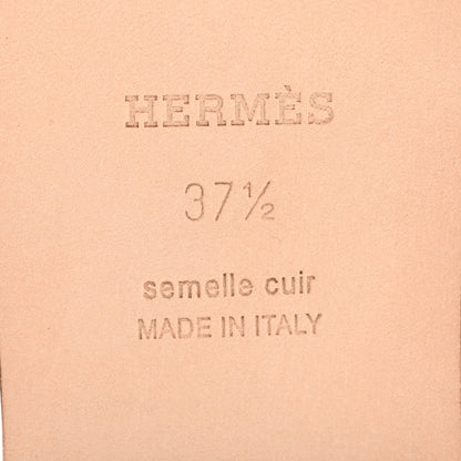 Hermes Box Calfskin Oran Sandals 37.5 Gold 7 of 10