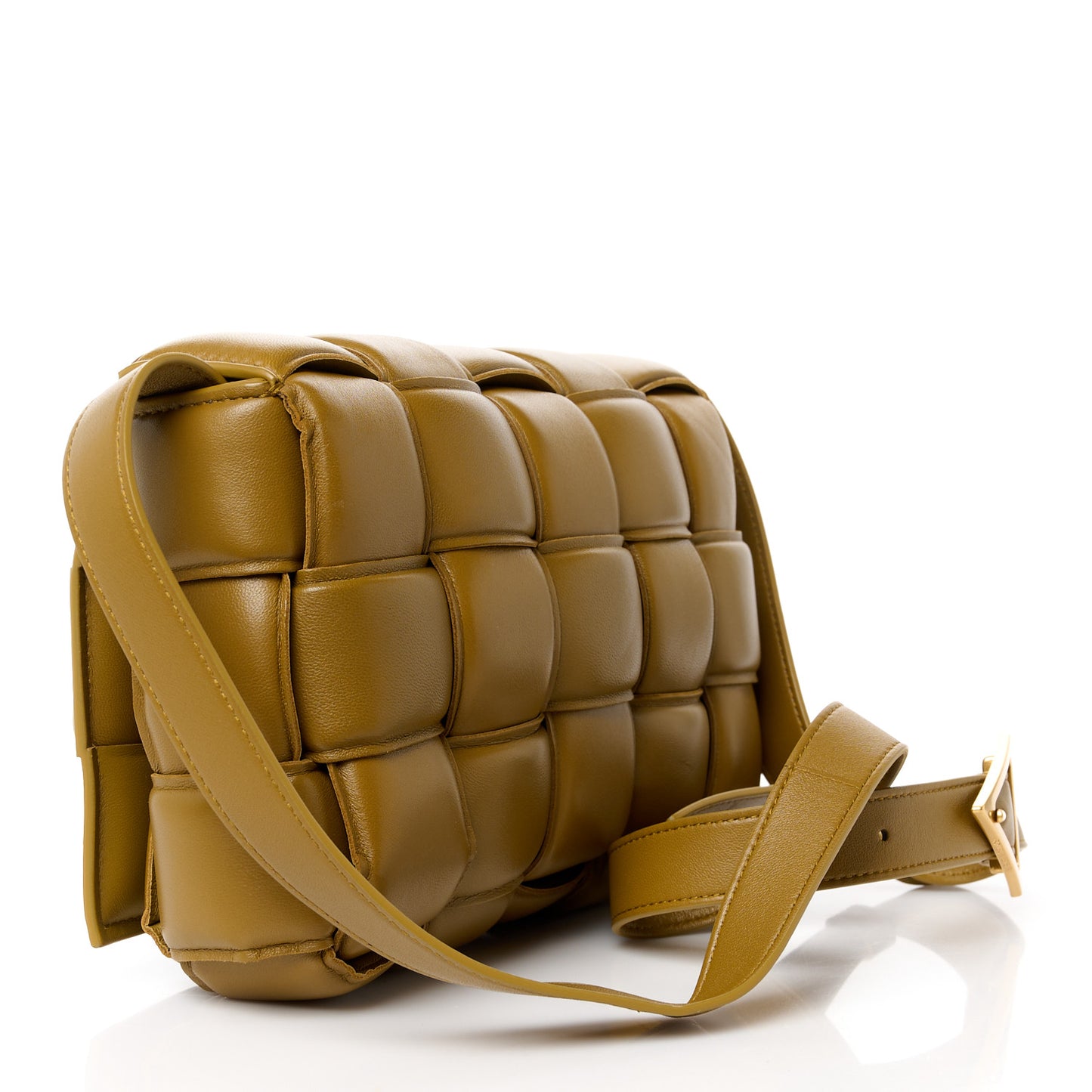 Nappa Maxi Intreccio Padded Cassette Crossbody Bag Acorn