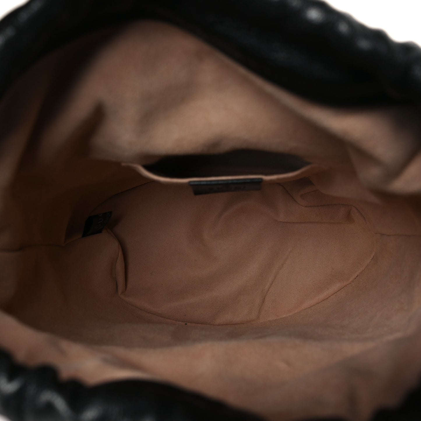Azalea Sakai Calfskin Horsebit 1955 Drawstring Bucket Bag Black