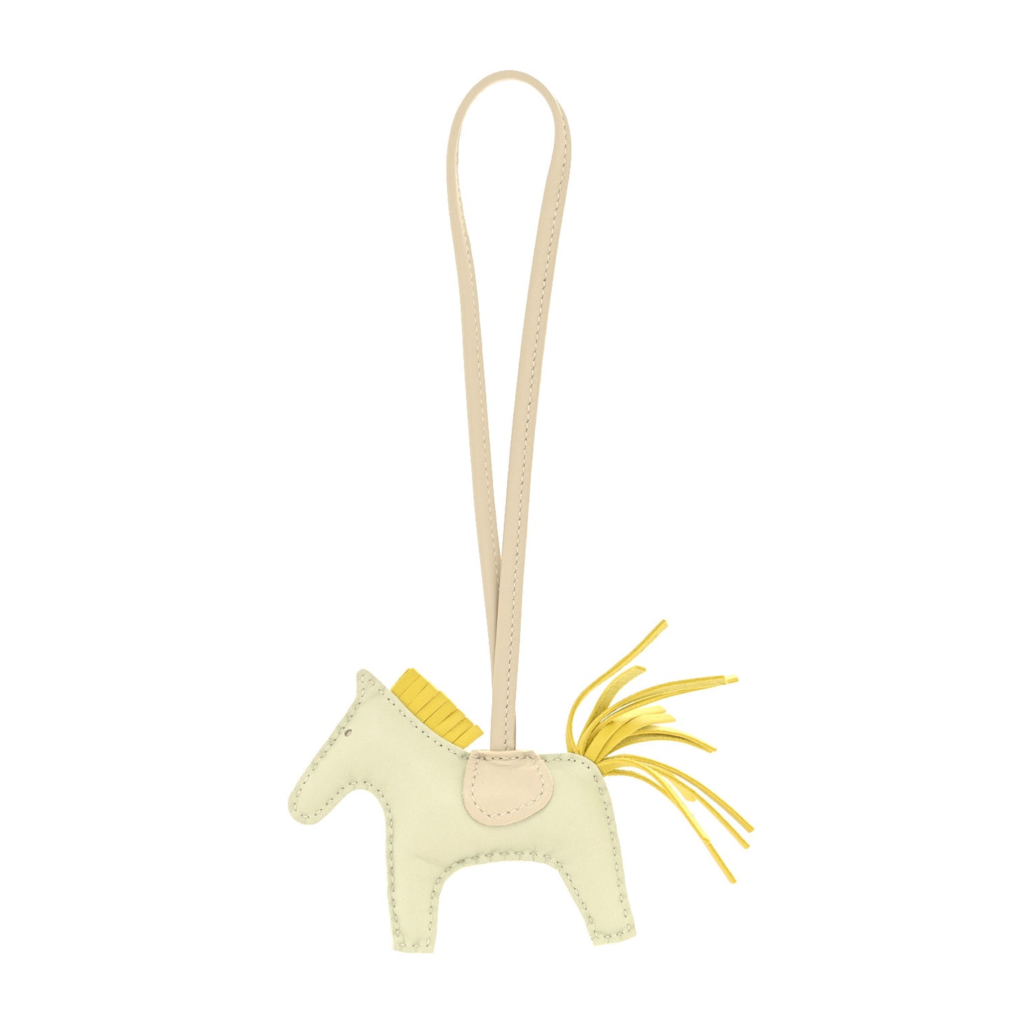 Milo Lambskin Grigri Rodeo Horse Bag Charm PM Vert Fizz Lime Craie