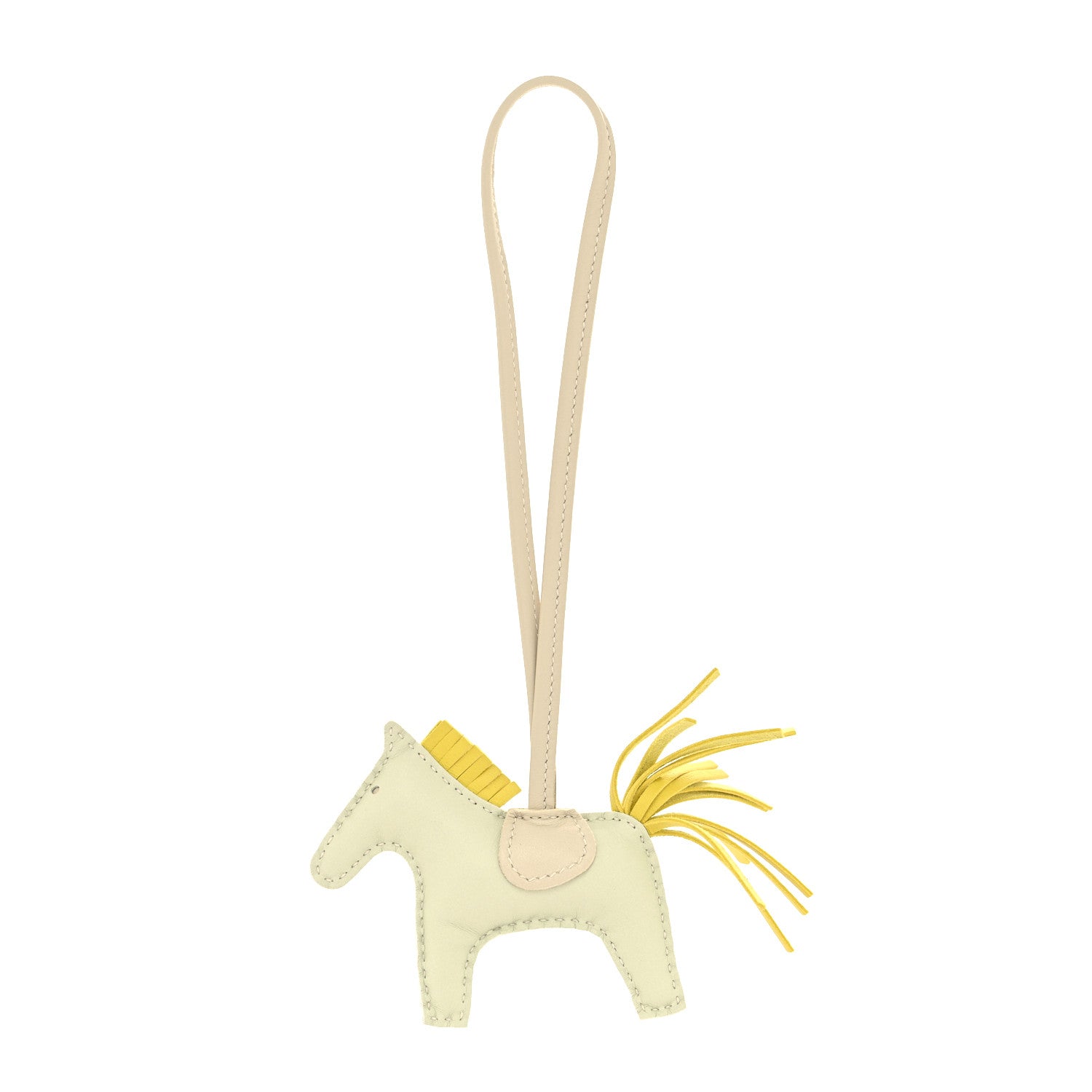 Hermes Milo Lambskin Grigri Rodeo Horse Bag Charm PM Vert Fizz Lime Craie 1 of 3