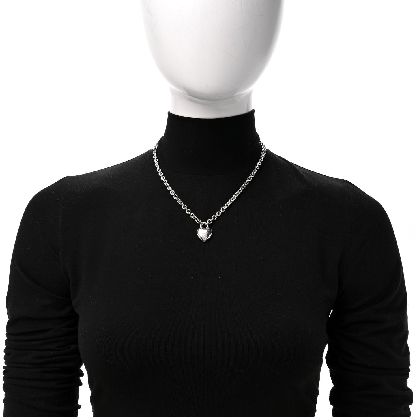 Sterling Silver Return to Tiffany Puffed Heart Pendant Necklace