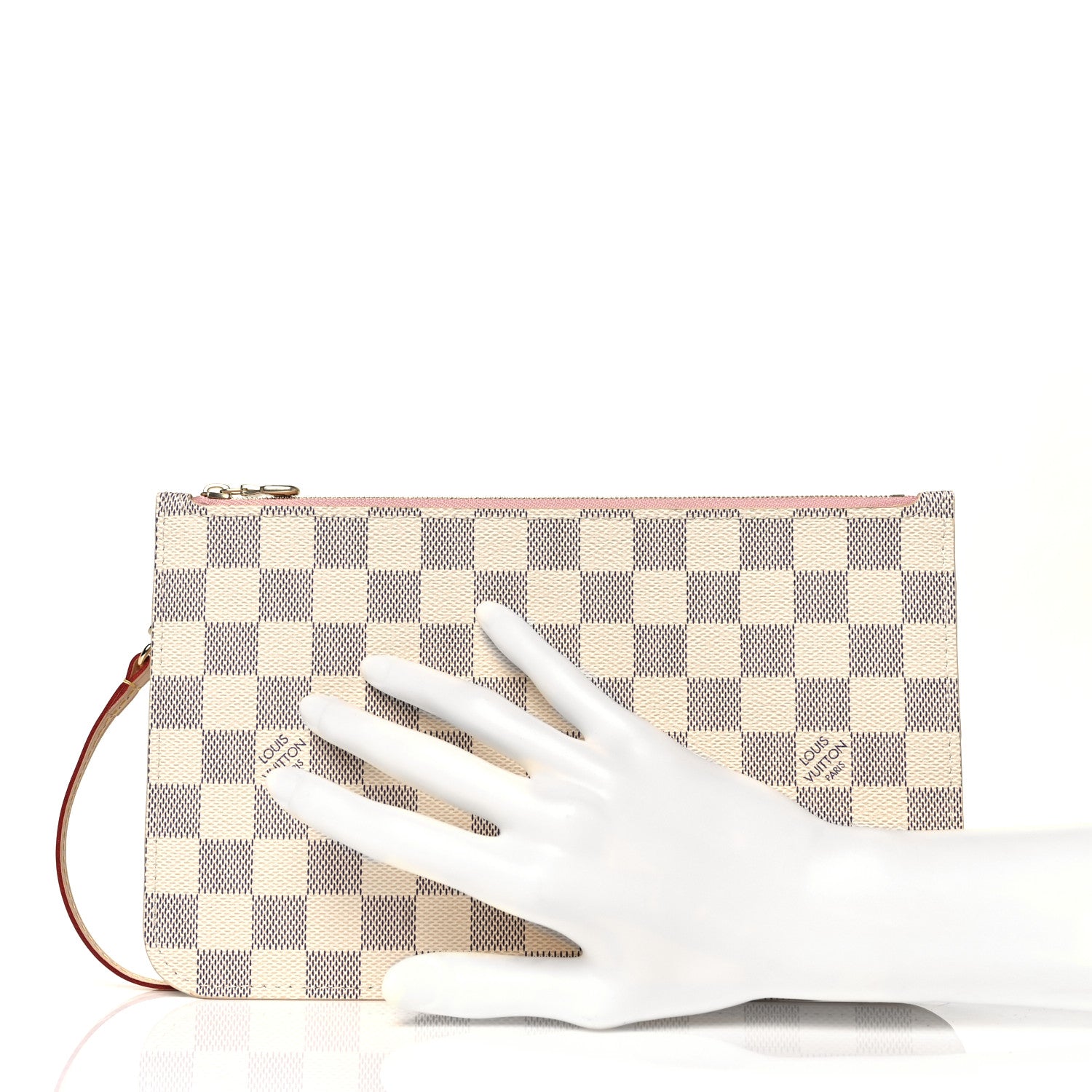Louis Vuitton Damier Azur Neverfull MM GM Pochette Rose Ballerine 2 of 8