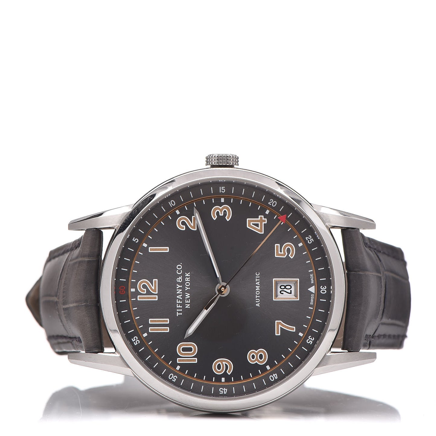 Stainless Steel Alligator 40mm CT60 3-Hand Automatic Watch Grey