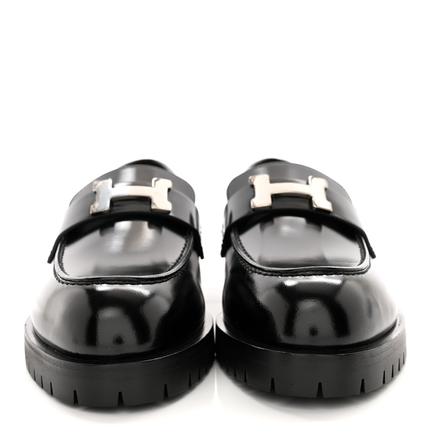 Hermes Calfskin Womens Faubourg Loafers 36 Black 2 of 9