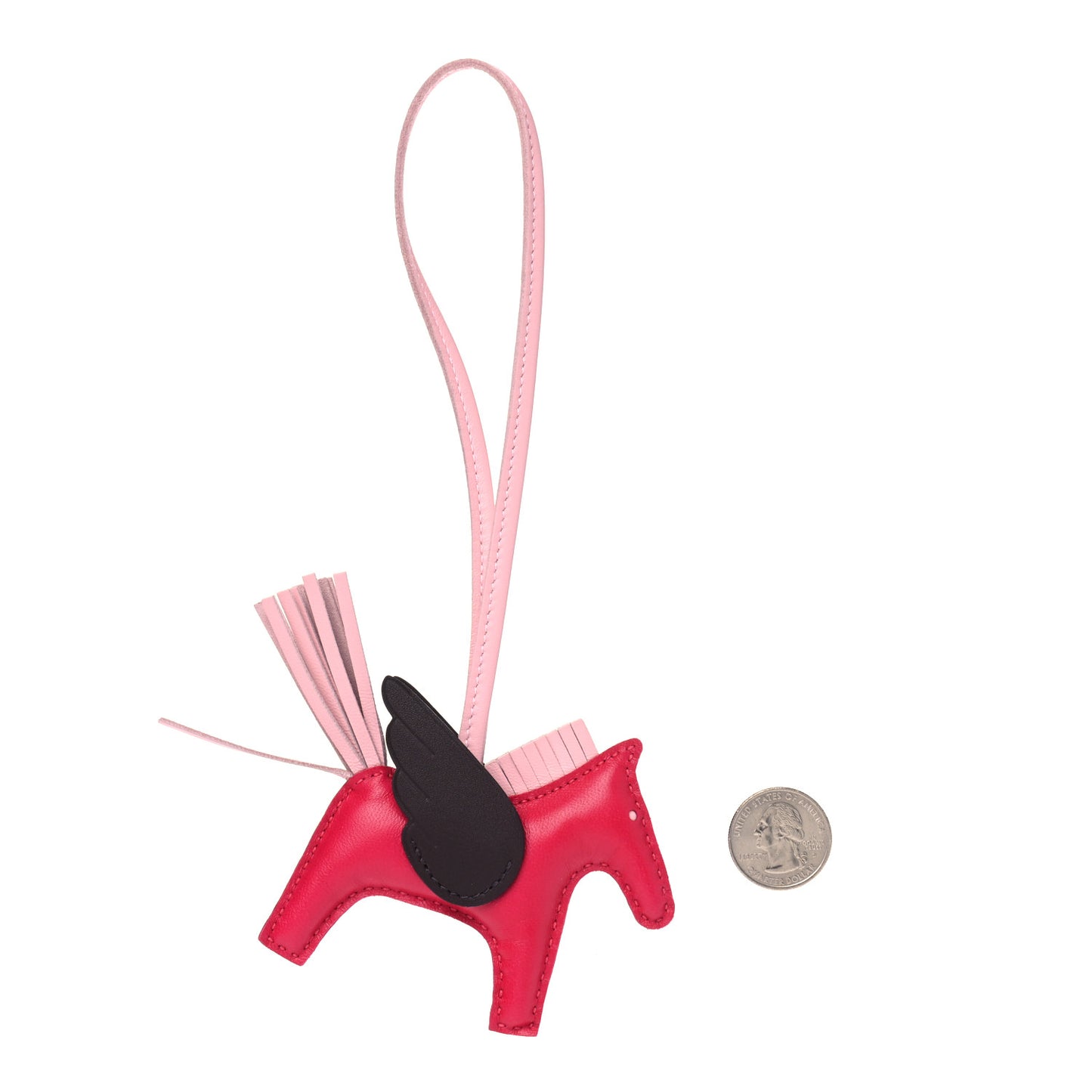 Milo Lambskin Grigri Rodeo Pegase Horse Bag Charm PM Framboise Rose Sakura Rouge Sellier