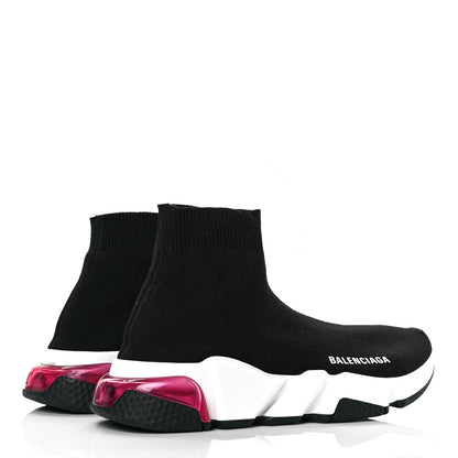 Balenciaga Neoprene Knit Womens Speed Clear Sole Sneakers 37 Black Pink 4 of 8