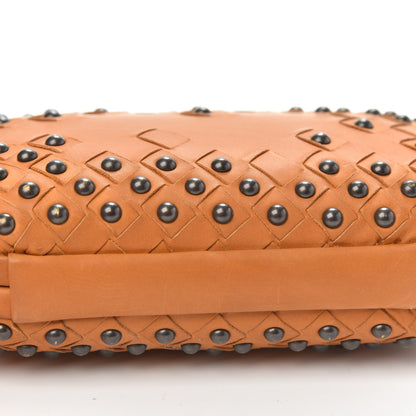 Bottega Veneta Waxy Nappa Intrecciato Knot Studded Clutch Topaz 9 of 10