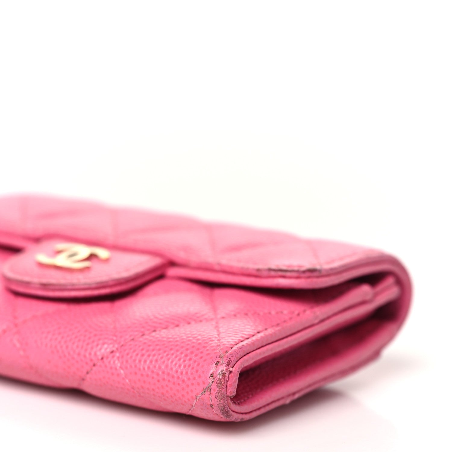 Chanel Caviar Quilted Flap Card Holder Wallet Pink 11 of 15