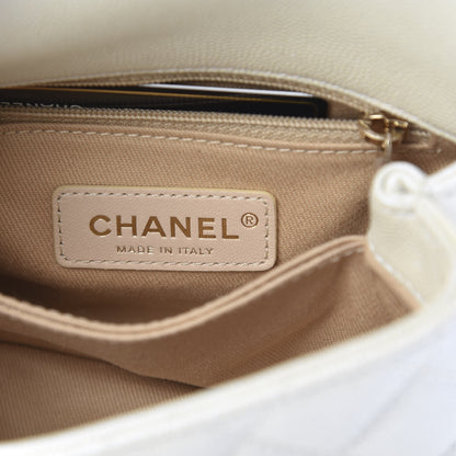 Chanel Iridescent Caviar Quilted Extra Mini Coco Handle Flap Ivory 6 of 11