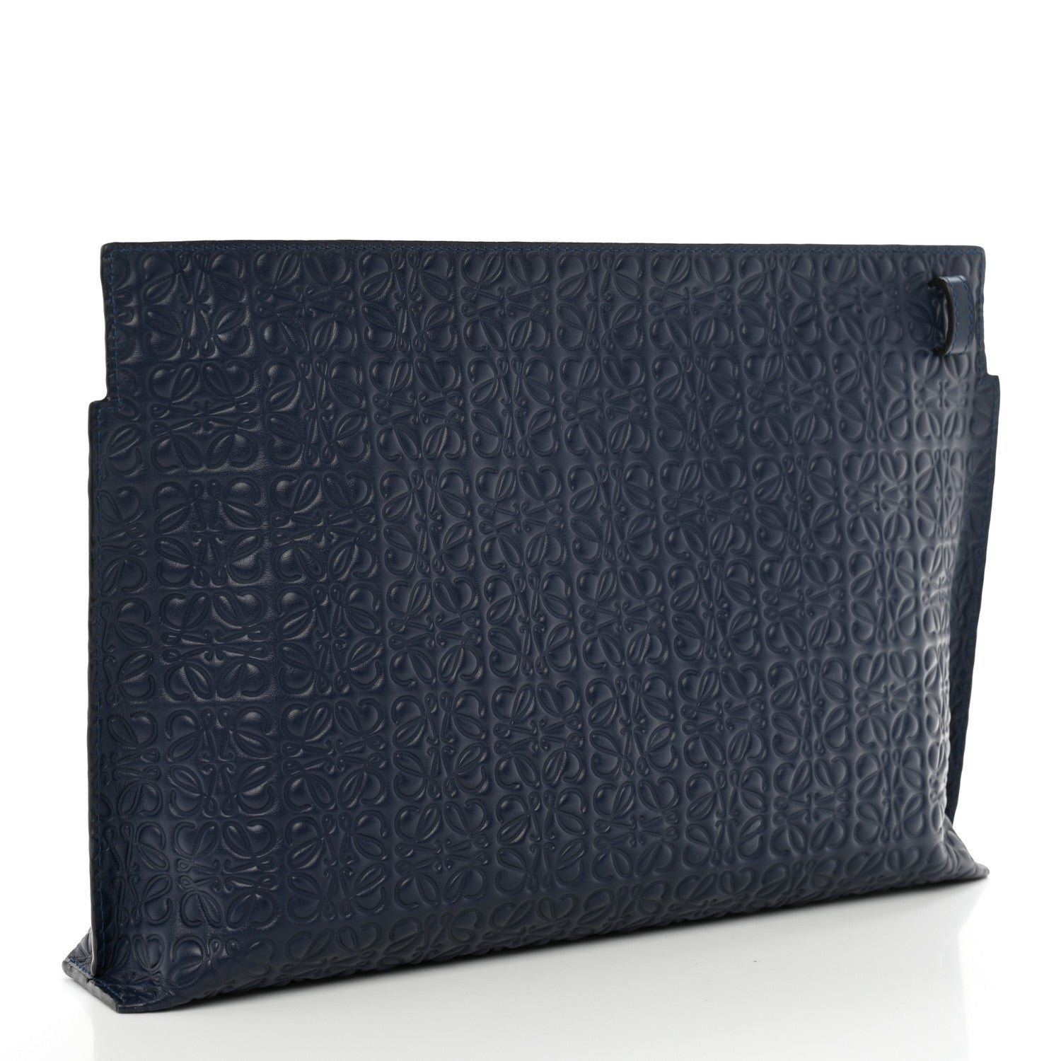 Loewe Calfskin Embossed Repeat T Pouch Navy 3 of 7