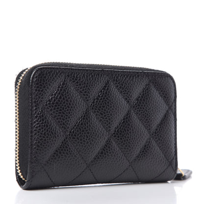 Chanel Caviar Quilted Zip Coin Purse Black 3 of 7