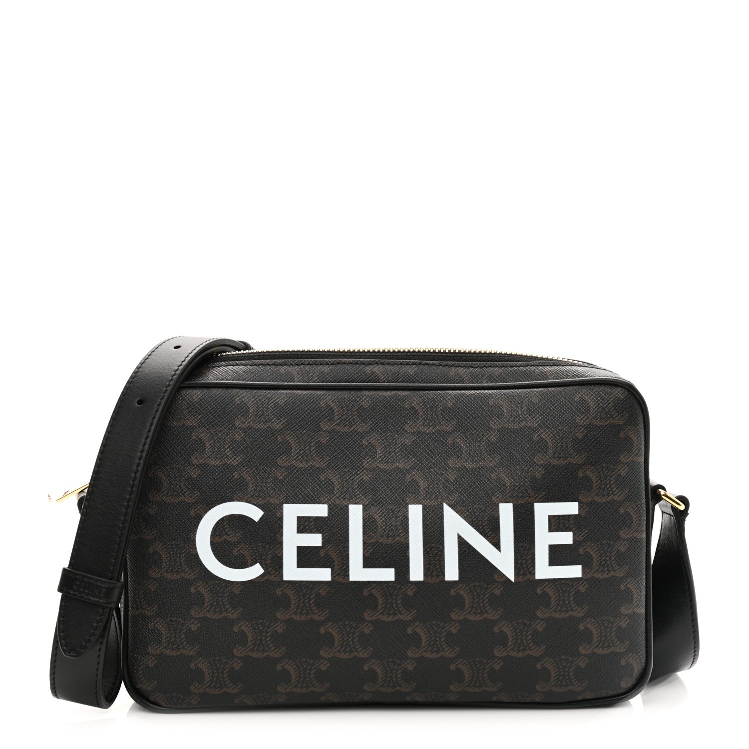 Celine Triomphe Canvas Medium Messenger Bag Black 1 of 13