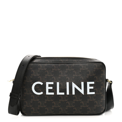 Celine Triomphe Canvas Medium Messenger Bag Black 1 of 13