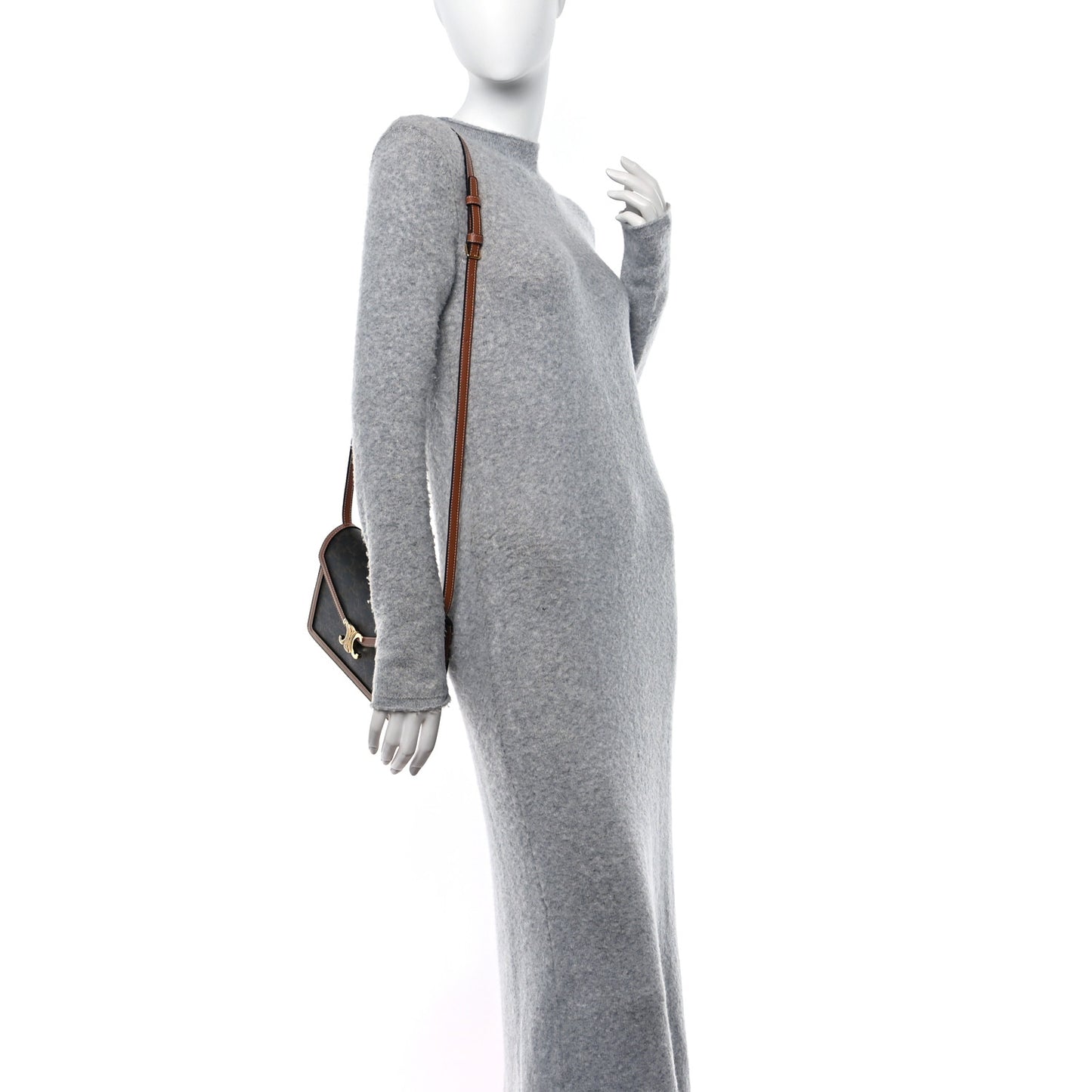 Triomphe Canvas Calfskin Enveloppe Bag Tan