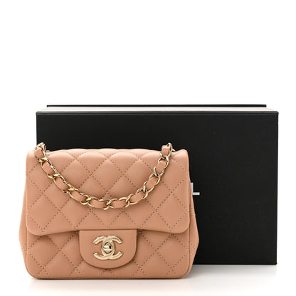 Chanel Lambskin Quilted Mini Square Flap Beige 11 of 11