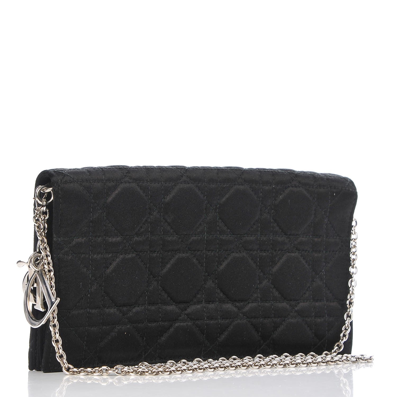 Christian Dior Satin Cannage Lady Dior Convertible Clutch Black 4 of 8