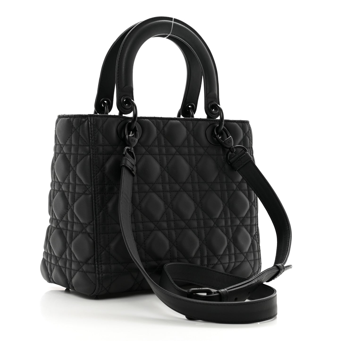 Ultra Matte Calfskin Cannage Medium Lady Dior Black