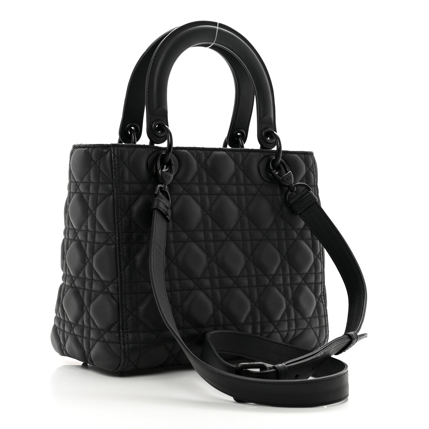 Christian Dior Ultra Matte Calfskin Cannage Medium Lady Dior Black 3 of 8