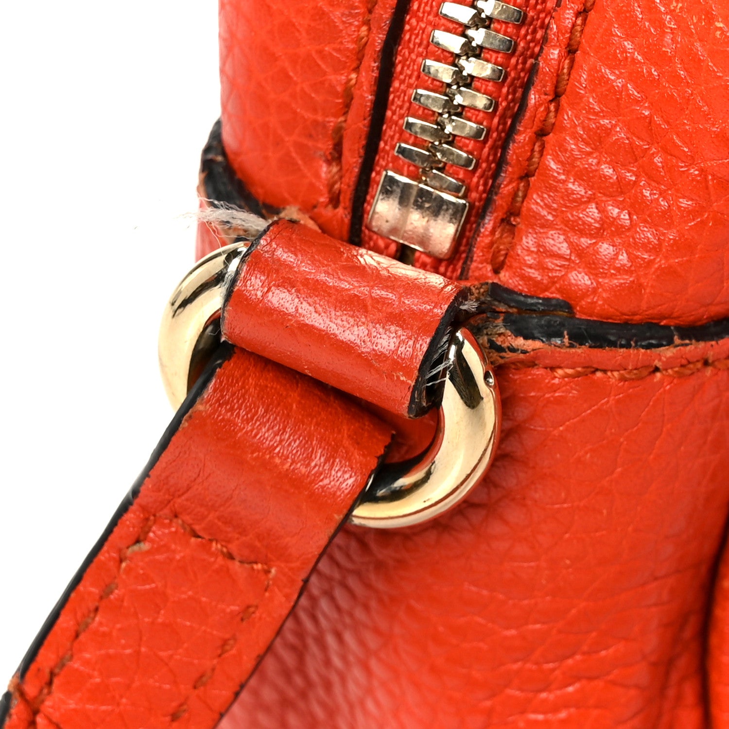 Gucci Pebbled Calfskin Small Soho Disco Bag Sun Orange 15 of 15