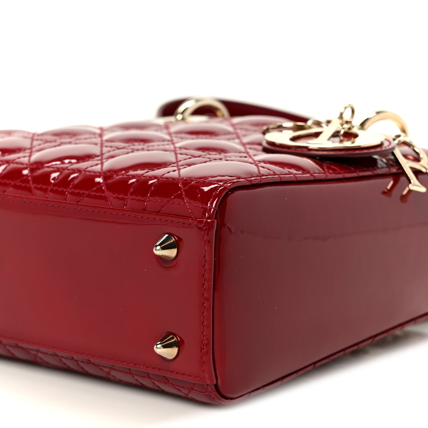 Christian Dior Patent Cannage Small My ABCDior Lady Dior Cherry Red 10 of 11