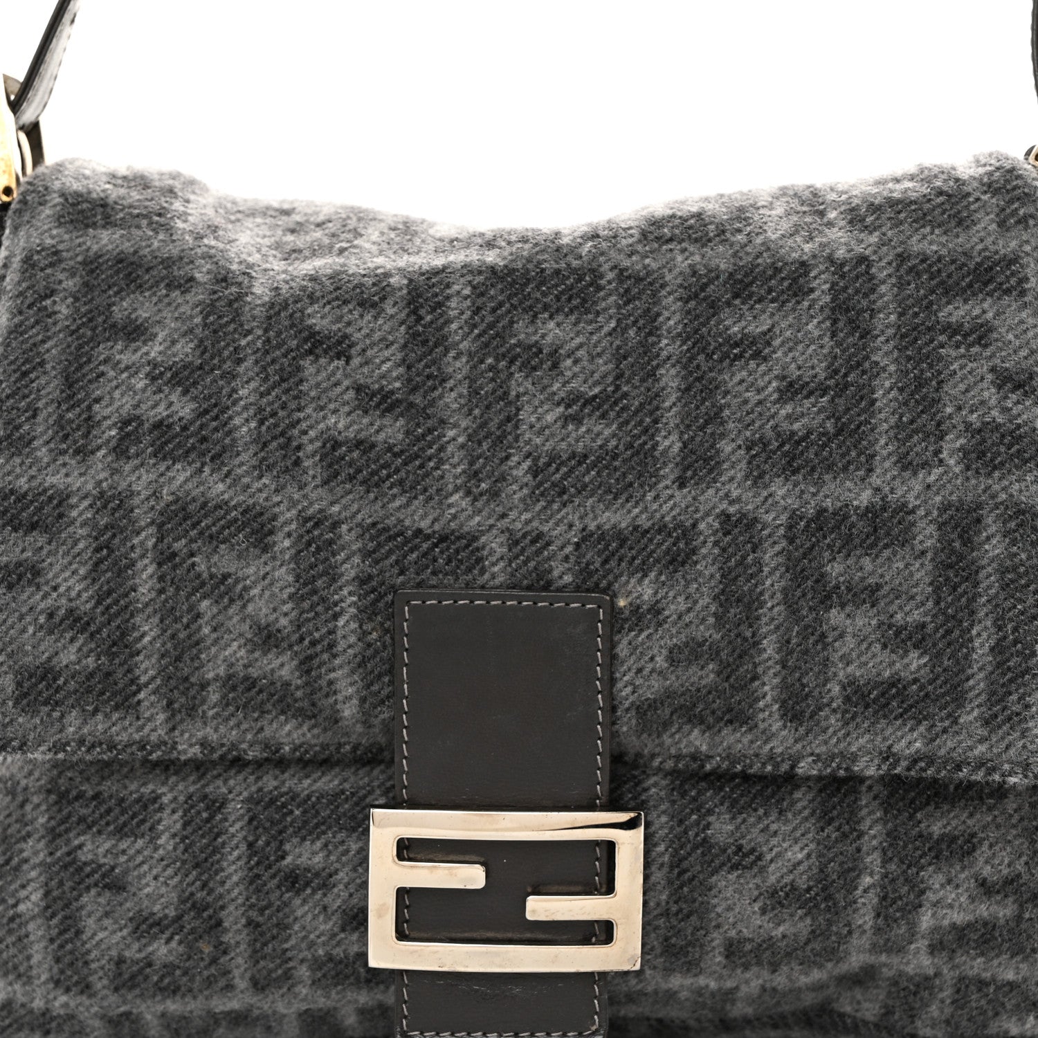 Fendi Wool Zucca Mama Baguette Grey 7 of 9