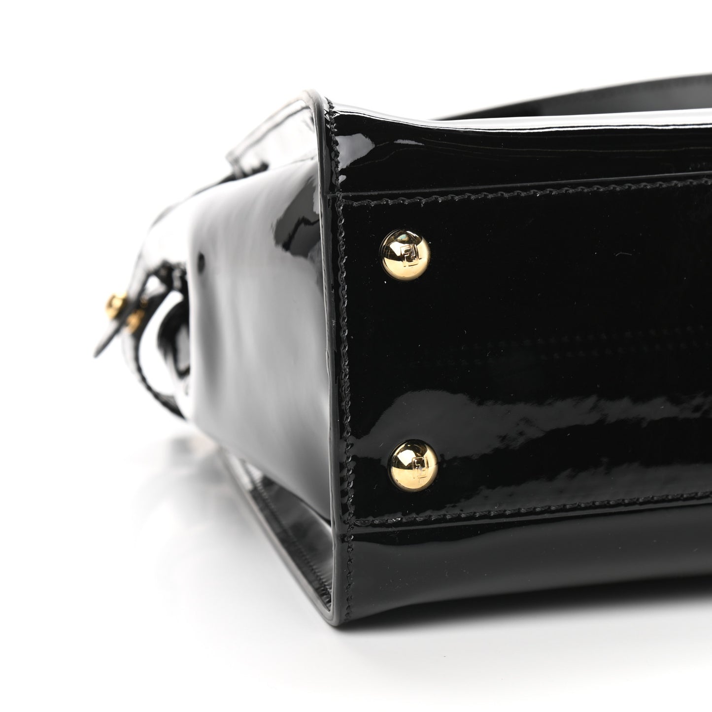 Patent Medium Peekaboo Iconic Defender Satchel Black