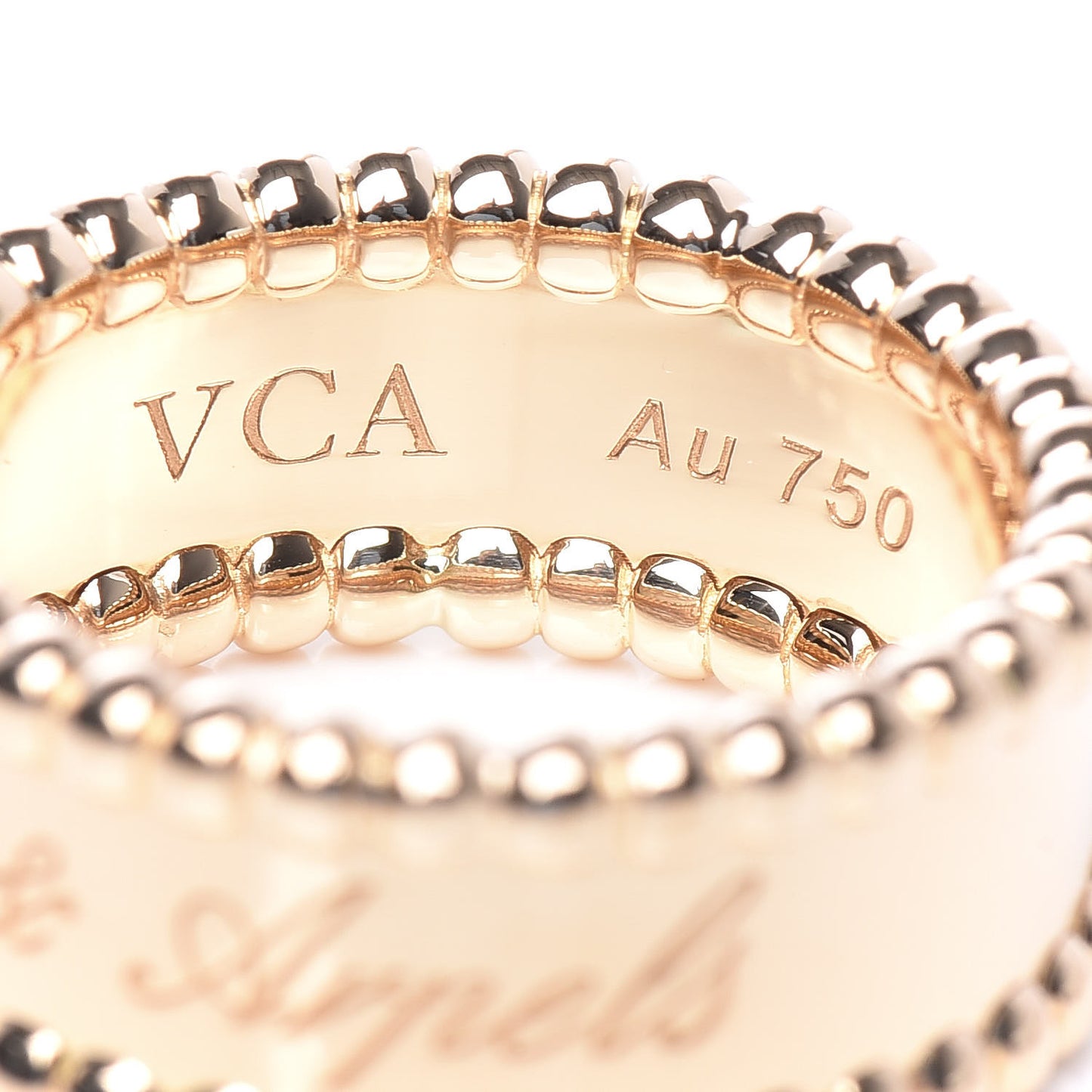 18K Yellow Gold Perlee Signature Ring 47 4.25