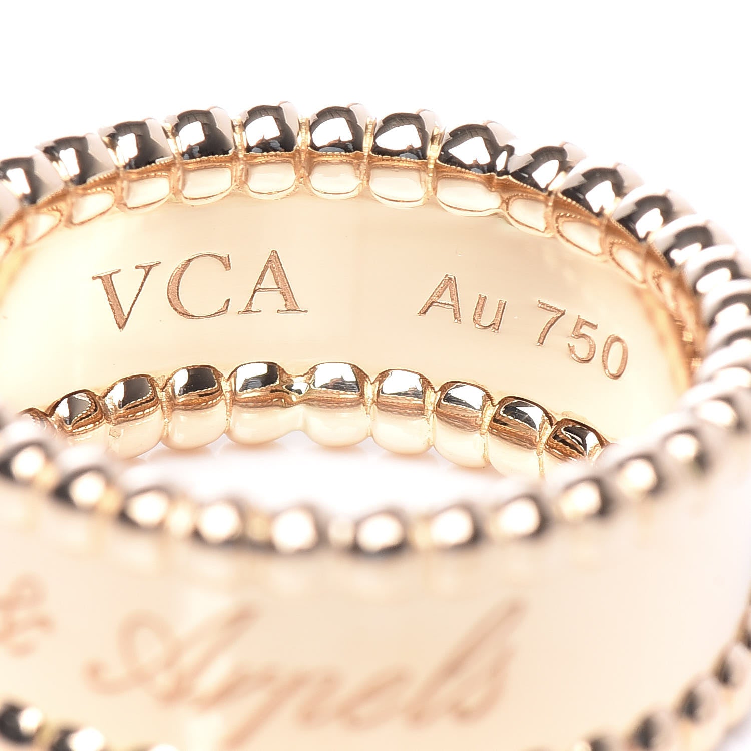 Van Cleef & Arpels 18K Yellow Gold Perlee Signature Ring 47 4.25 4 of 6