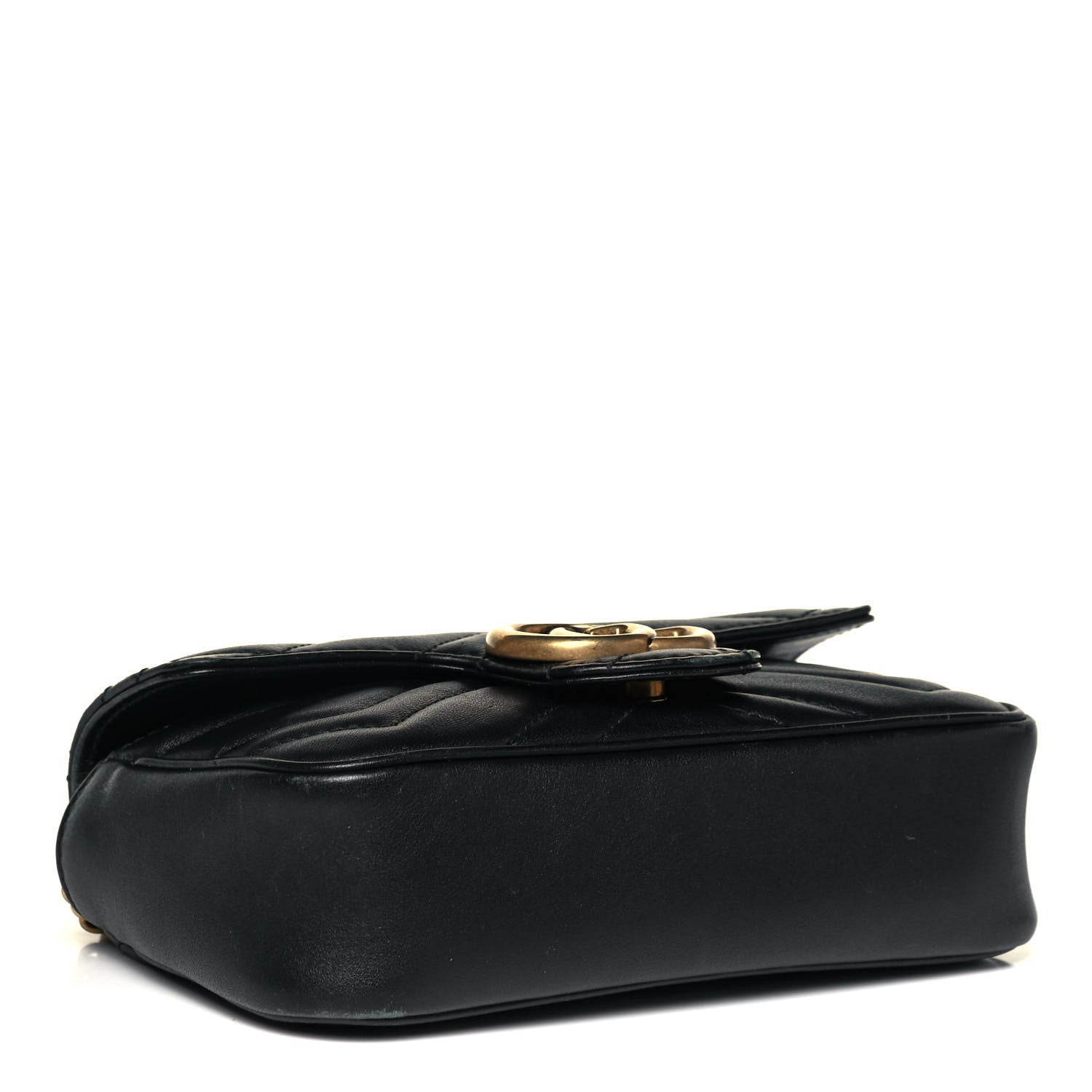Gucci Calfskin Matelasse Super Mini GG Marmont Shoulder Bag Black 4 of 11