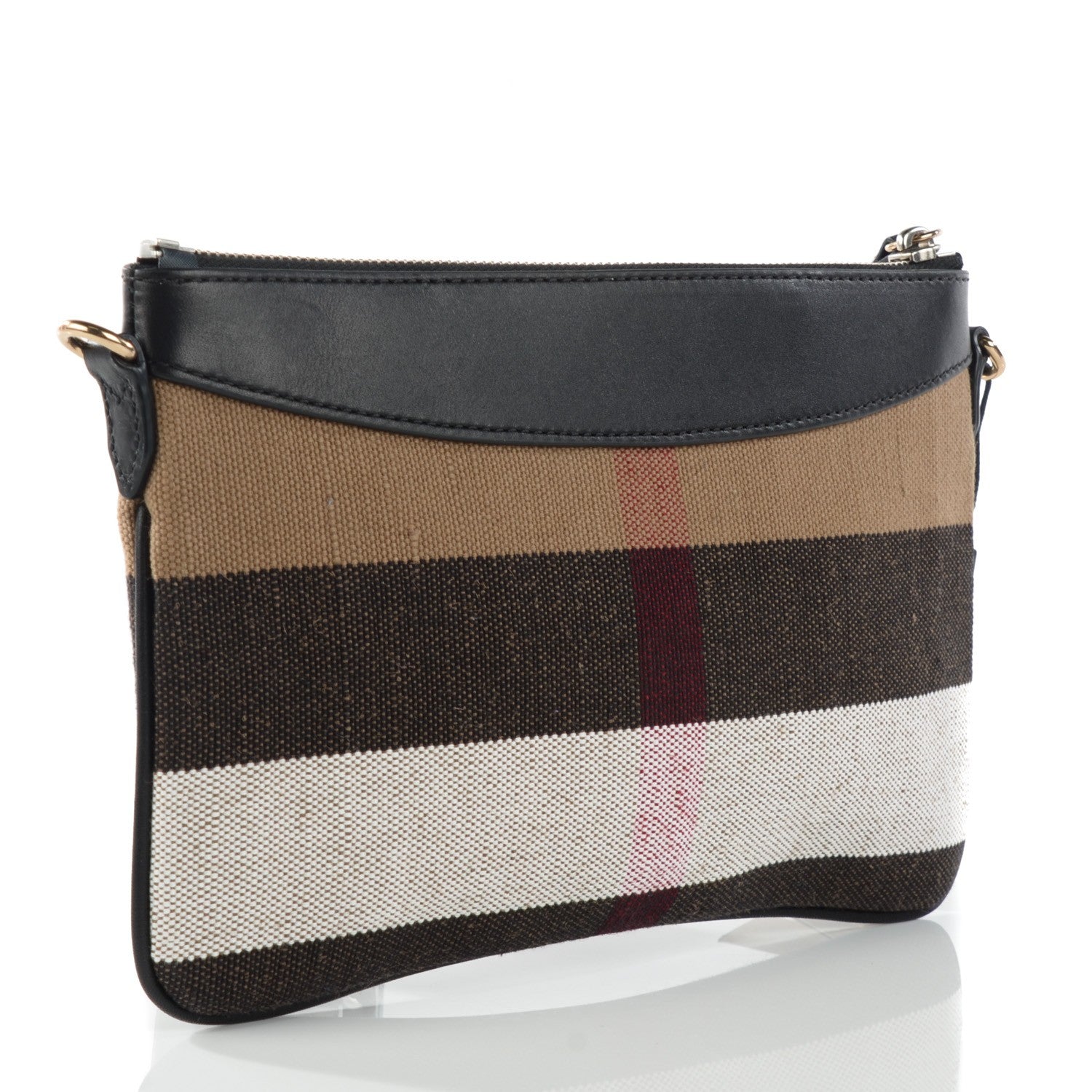 Burberry Mega Check Peyton Crossbody Clutch Bag Black 3 of 8