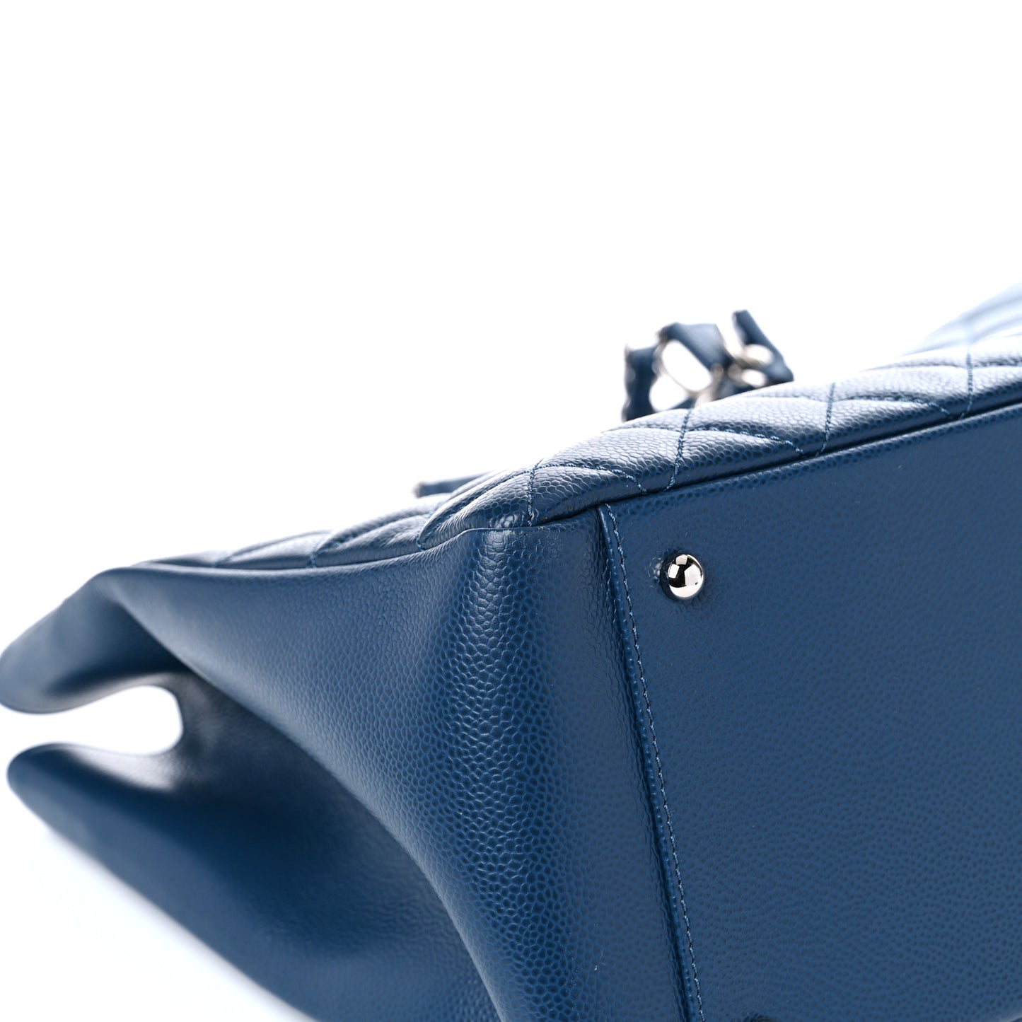 Caviar Quilted XL Grand Shopping Tote GST Navy Blue