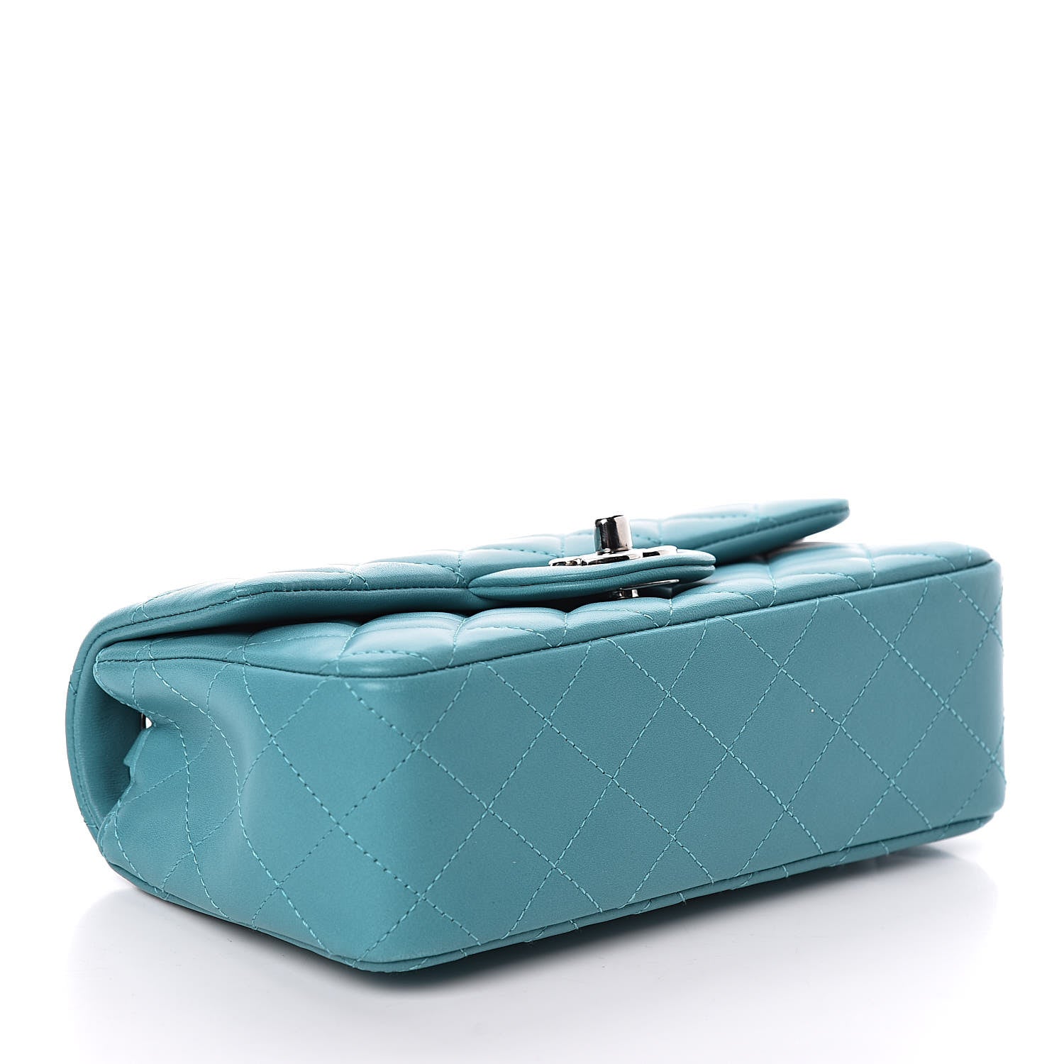 Chanel Lambskin Quilted Mini Rectangular Flap Turquoise 4 of 11