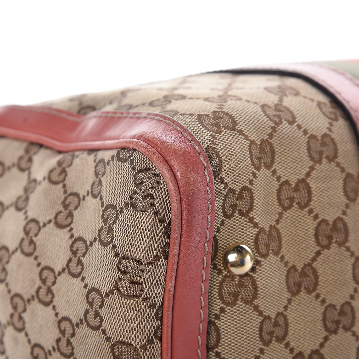 Gucci Monogram Vintage Web Medium Boston Pink 10 of 15