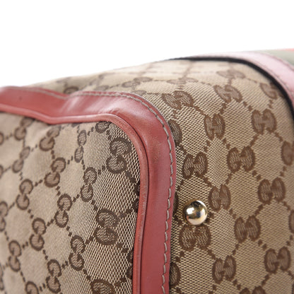 Gucci Monogram Vintage Web Medium Boston Pink 10 of 15