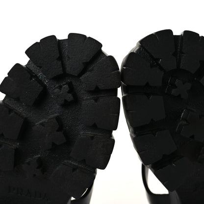Prada Foam Rubber Triangle Logo Monolith 55mm Cage Sandals 35 Black 9 of 12