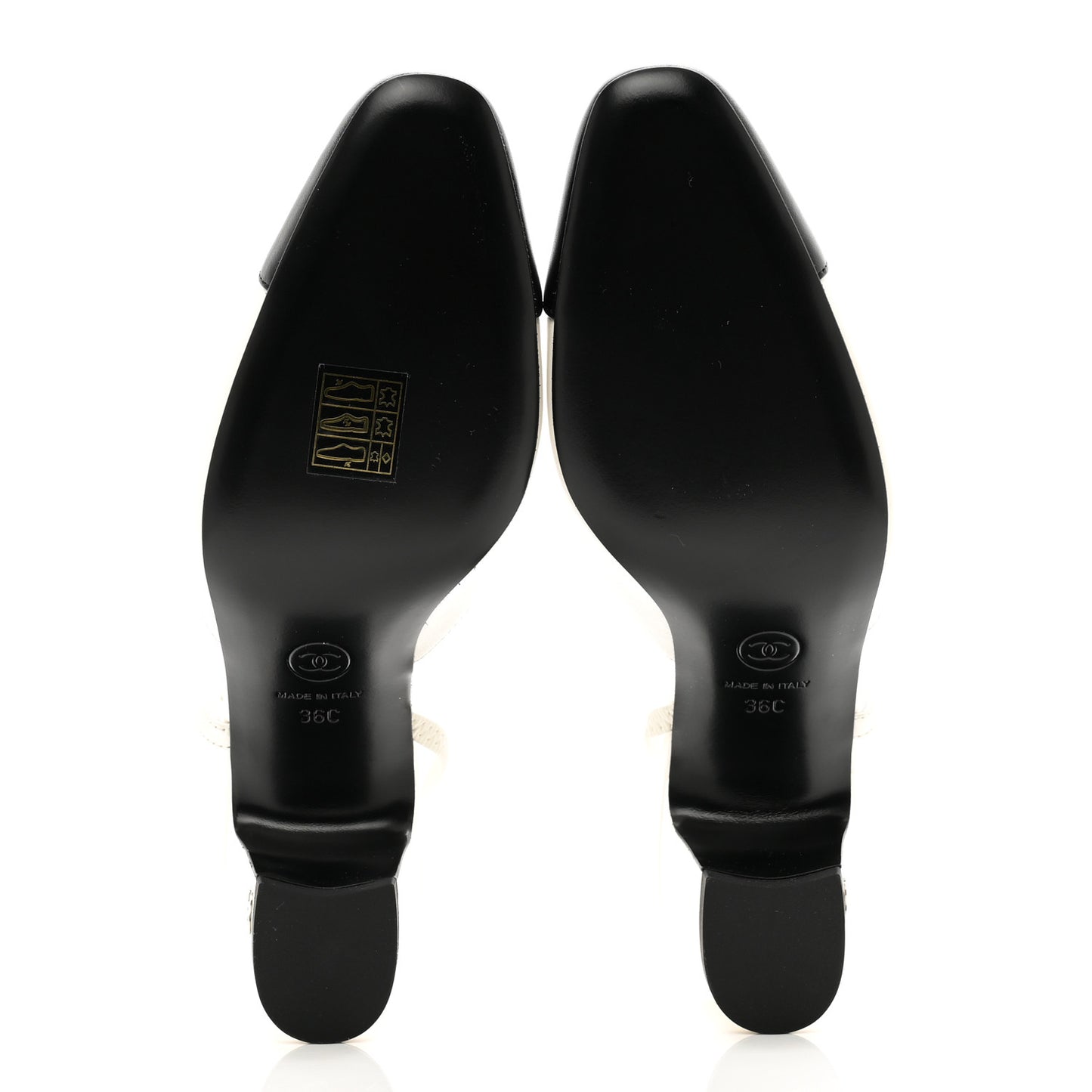 Lambskin Cap Toe CC Slingback Pumps 36 White Black
