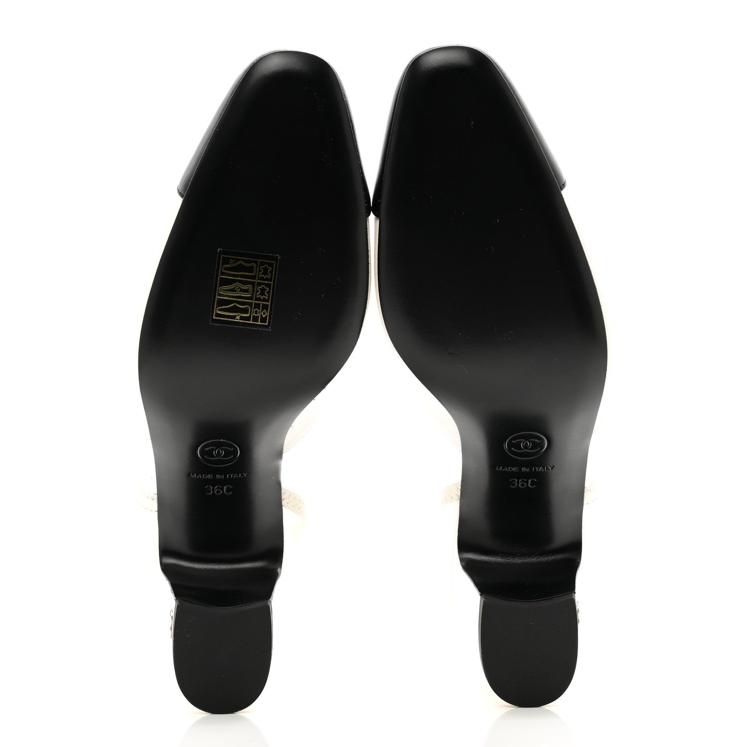 Chanel Lambskin Cap Toe CC Slingback Pumps 36 White Black 5 of 9