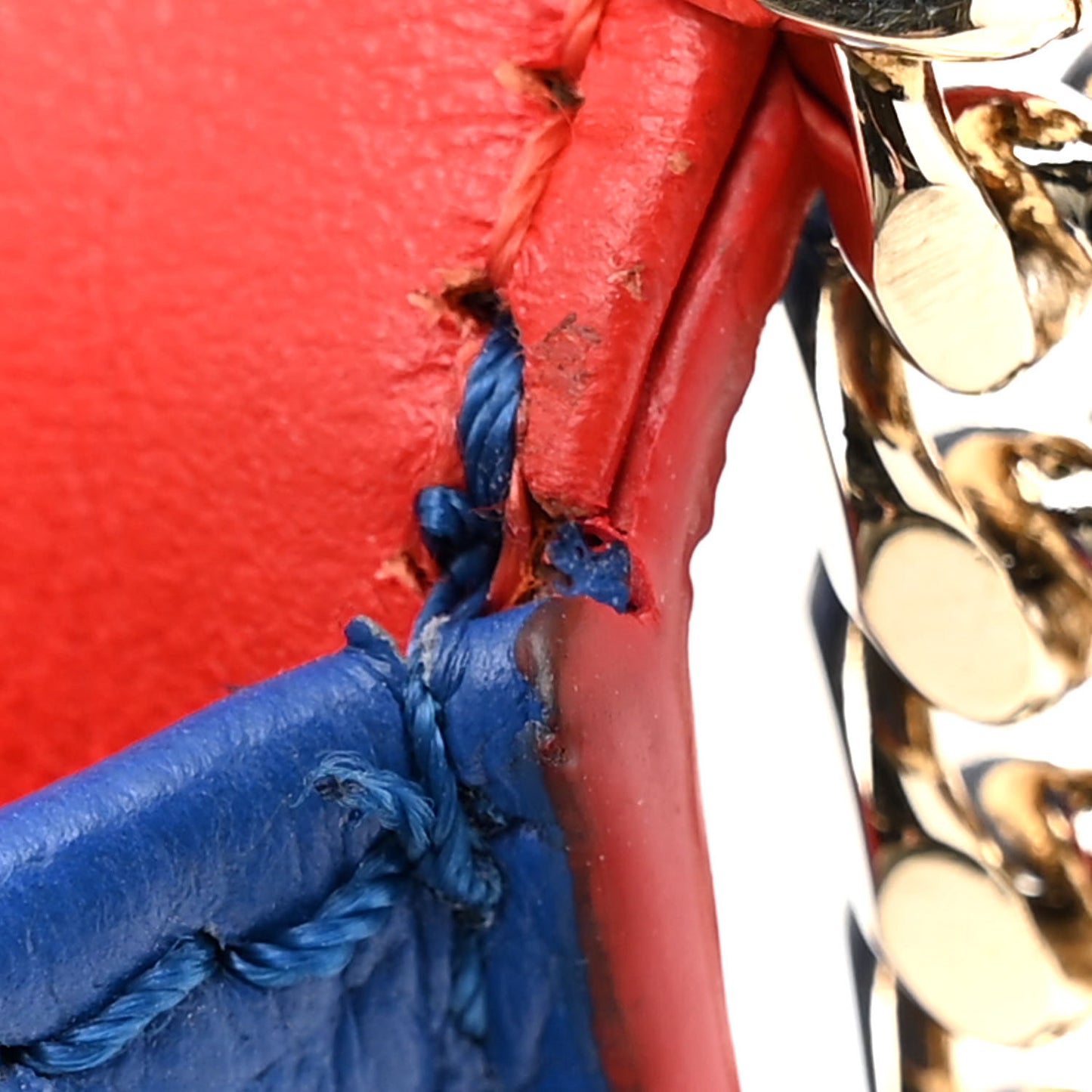 Grained Calfskin Palazzo Chain Evening Bag Blue